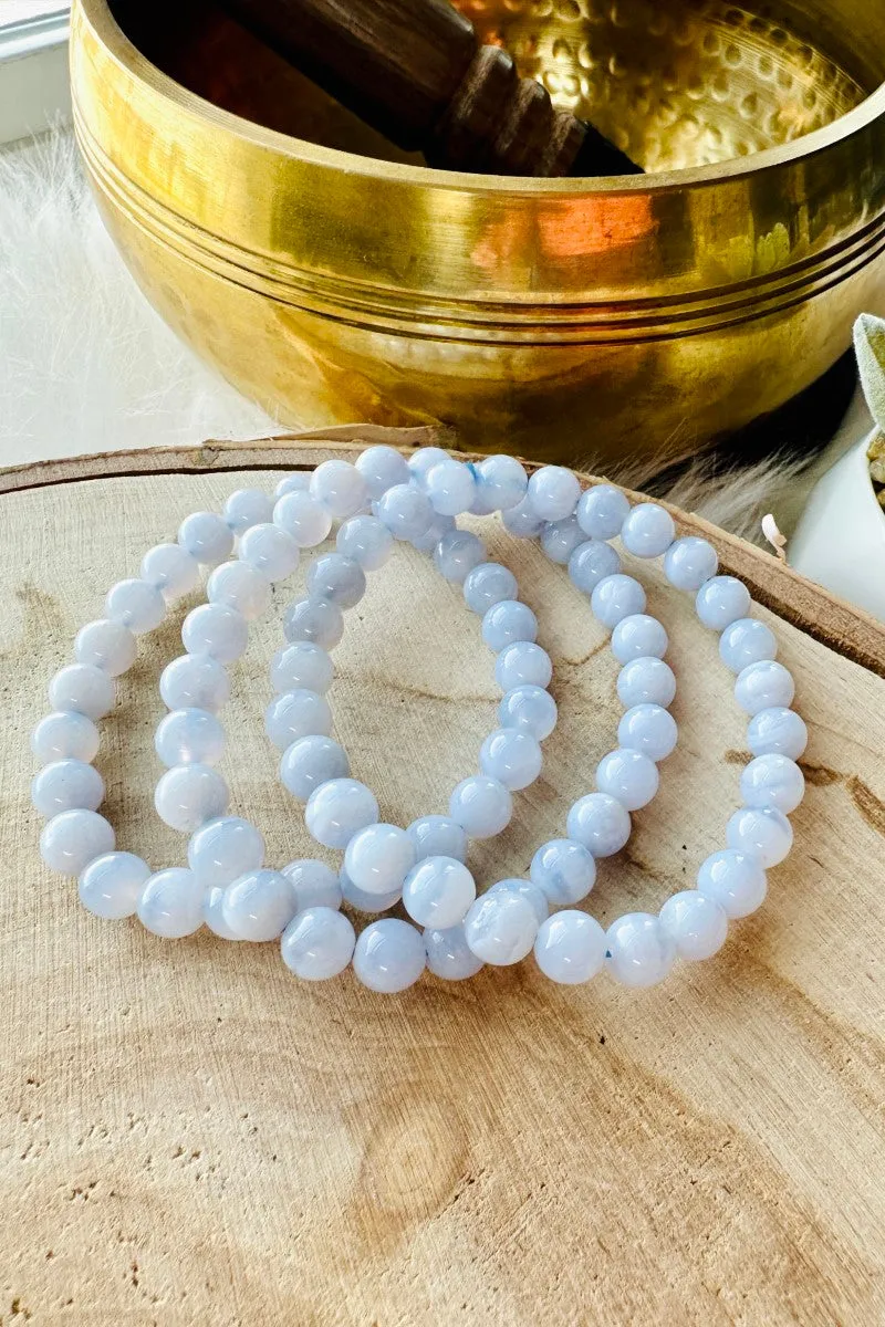 Blue Lace Agate Bracelet - 7mm